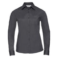 Camicia Ladies Maniche Lunghe Polycotton Poplin grigio / XS - personalizzabile con logo