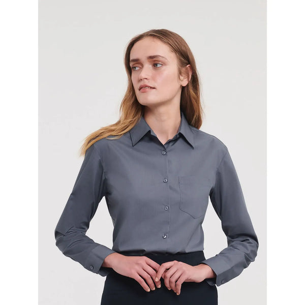 Camicia Ladies Maniche Lunghe Polycotton Poplin - personalizzabile con logo