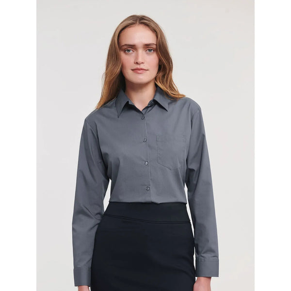 Camicia Ladies Maniche Lunghe Polycotton Poplin - personalizzabile con logo