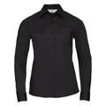 Camicia Ladies Maniche Lunghe Polycotton Poplin nero / XS - personalizzabile con logo