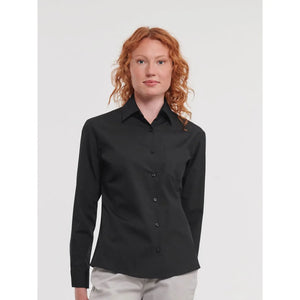 Camicia Ladies Maniche Lunghe Pure Cotton Poplin - personalizzabile con logo