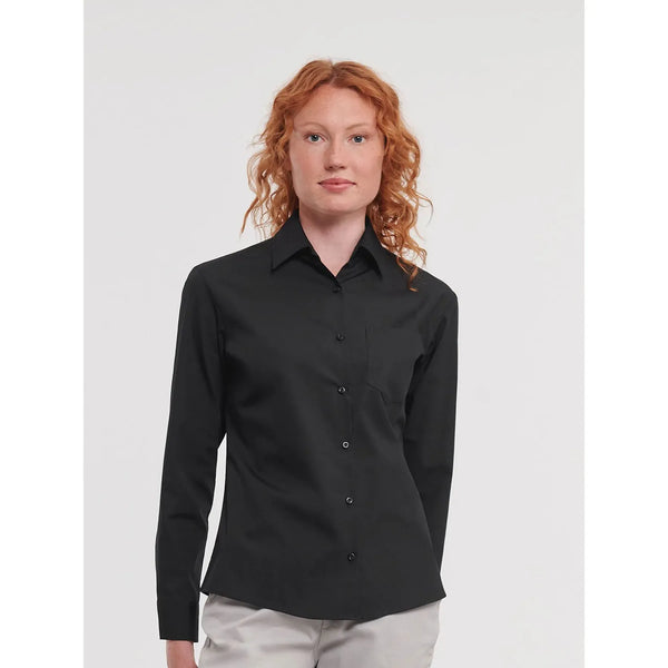 Camicia Ladies Maniche Lunghe Pure Cotton Poplin - personalizzabile con logo