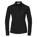 Camicia Ladies Maniche Lunghe Pure Cotton Poplin nero / XS - personalizzabile con logo