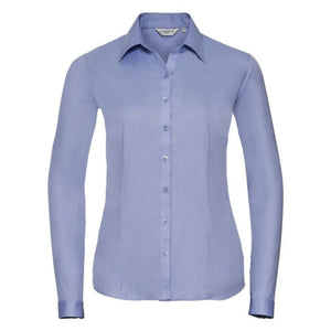 Camicia Ladies Maniche Lunghe Tailored Herringbone azzurro / XS - personalizzabile con logo