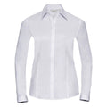 Camicia Ladies Maniche Lunghe Tailored Herringbone bianco / XS - personalizzabile con logo