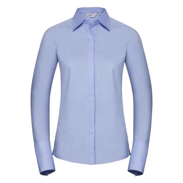Camicia Ladies Maniche Lunghe Ultimate Stretch azzurro / XS - personalizzabile con logo