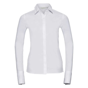 Camicia Ladies Maniche Lunghe Ultimate Stretch bianco / XS - personalizzabile con logo