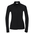 Camicia Ladies Maniche Lunghe Ultimate Stretch nero / XS - personalizzabile con logo