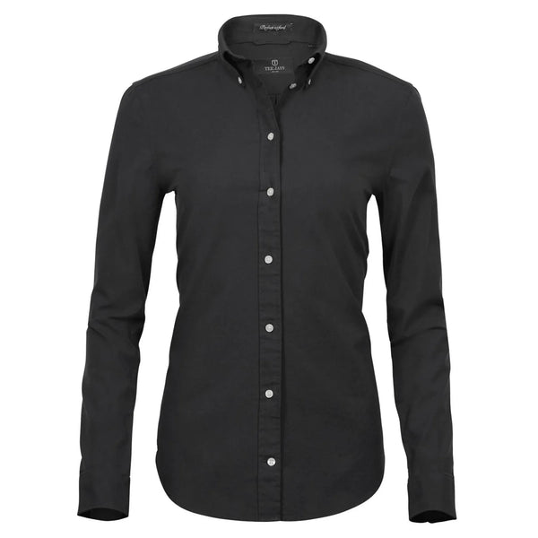 Camicia Ladies Perfect Oxford nero / XS - personalizzabile con logo