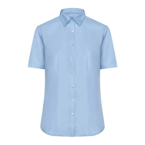 Camicia Ladies  Shortsleeve Micro-Twill azzurro / XS - personalizzabile con logo