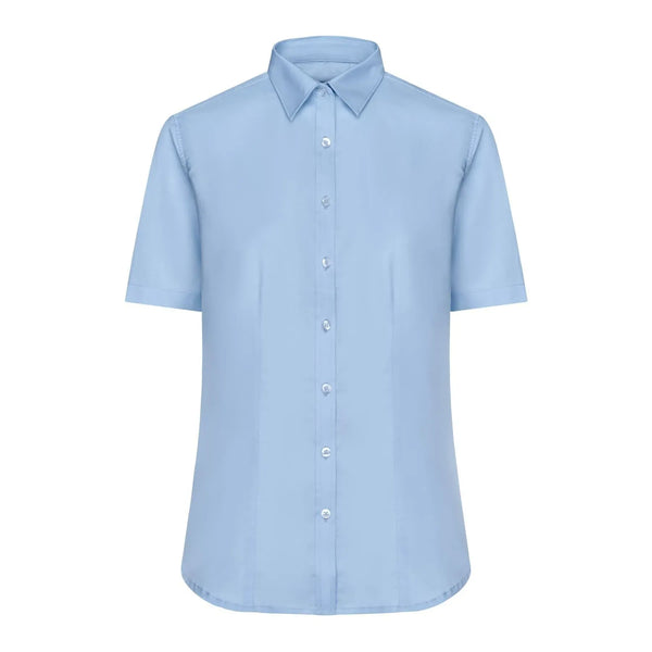 Camicia Ladies  Shortsleeve Micro-Twill azzurro / XS - personalizzabile con logo