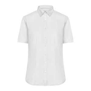 Camicia Ladies  Shortsleeve Micro-Twill bianco / XS - personalizzabile con logo
