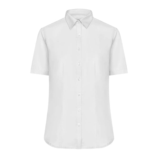 Camicia Ladies  Shortsleeve Micro-Twill bianco / XS - personalizzabile con logo