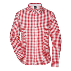 Camicia Ladies Traditional rosso / XS - personalizzabile con logo