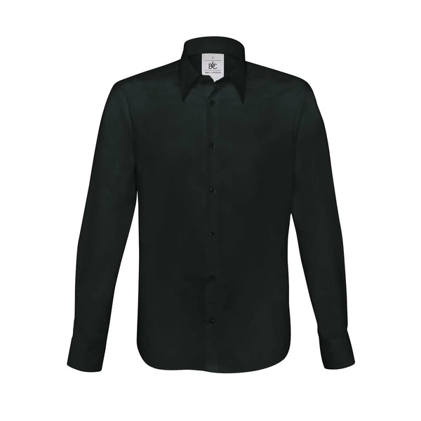 Camicia London nero / S - personalizzabile con logo