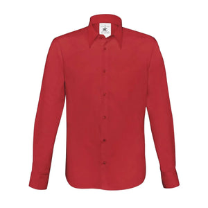 Camicia London rosso / S - personalizzabile con logo