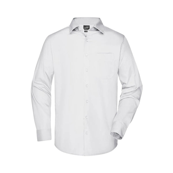 Camicia Mens Business  Longsleeve bianco / S - personalizzabile con logo