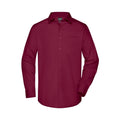Camicia Mens Business  Longsleeve bordeaux / S - personalizzabile con logo