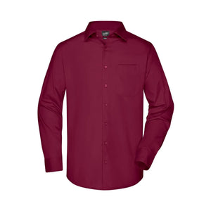 Camicia Mens Business  Longsleeve bordeaux / S - personalizzabile con logo