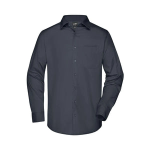 Camicia Mens Business  Longsleeve grigio / S - personalizzabile con logo