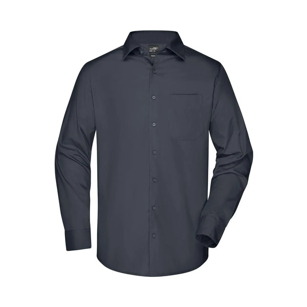 Camicia Mens Business  Longsleeve grigio / S - personalizzabile con logo