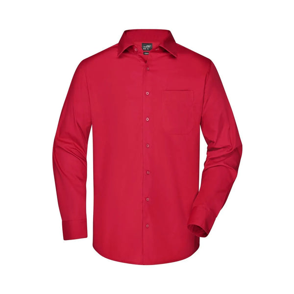 Camicia Mens Business  Longsleeve rosso / S - personalizzabile con logo