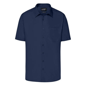 Camicia Mens Business  Shortsleeve blu / S - personalizzabile con logo