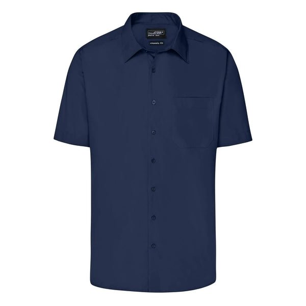 Camicia Mens Business  Shortsleeve blu / S - personalizzabile con logo