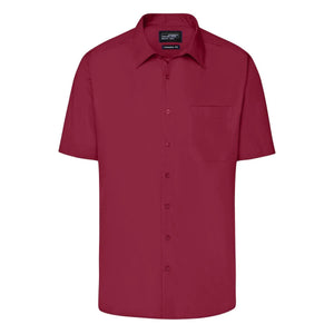 Camicia Mens Business  Shortsleeve bordeaux / S - personalizzabile con logo