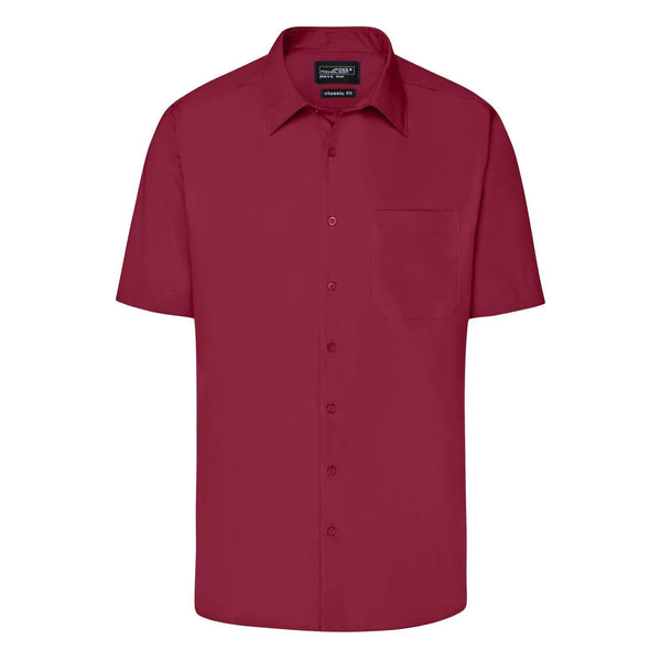 Camicia Mens Business  Shortsleeve bordeaux / S - personalizzabile con logo