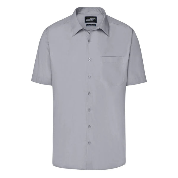 Camicia Mens Business  Shortsleeve grigio / S - personalizzabile con logo