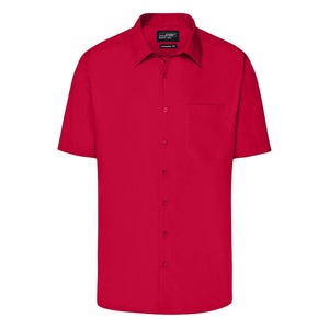 Camicia Mens Business  Shortsleeve rosso / S - personalizzabile con logo