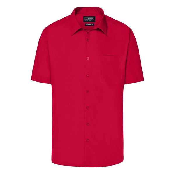 Camicia Mens Business  Shortsleeve rosso / S - personalizzabile con logo