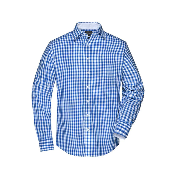Camicia Mens Checked royal / S - personalizzabile con logo