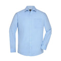 Camicia Mens  Longsleeve Micro-Twill azzurro / S - personalizzabile con logo