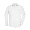 Camicia Mens  Longsleeve Micro-Twill bianco / S - personalizzabile con logo