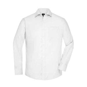 Camicia Mens  Longsleeve Micro-Twill bianco / S - personalizzabile con logo
