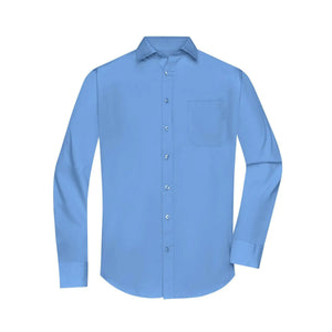 Camicia Mens  Longsleeve Poplin azzurro / S - personalizzabile con logo