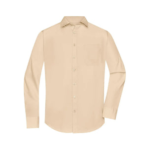 Camicia Mens  Longsleeve Poplin beige / S - personalizzabile con logo