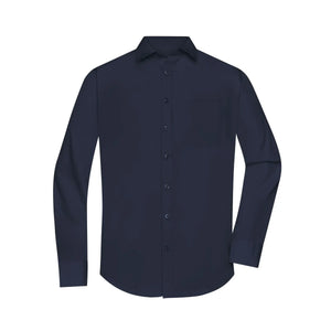 Camicia Mens  Longsleeve Poplin blu / S - personalizzabile con logo
