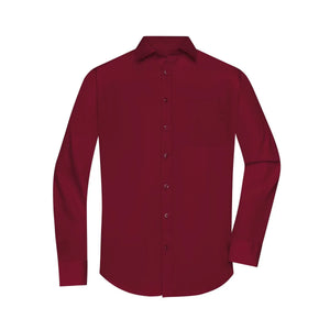 Camicia Mens  Longsleeve Poplin bordeaux / S - personalizzabile con logo