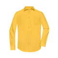 Camicia Mens  Longsleeve Poplin giallo / S - personalizzabile con logo