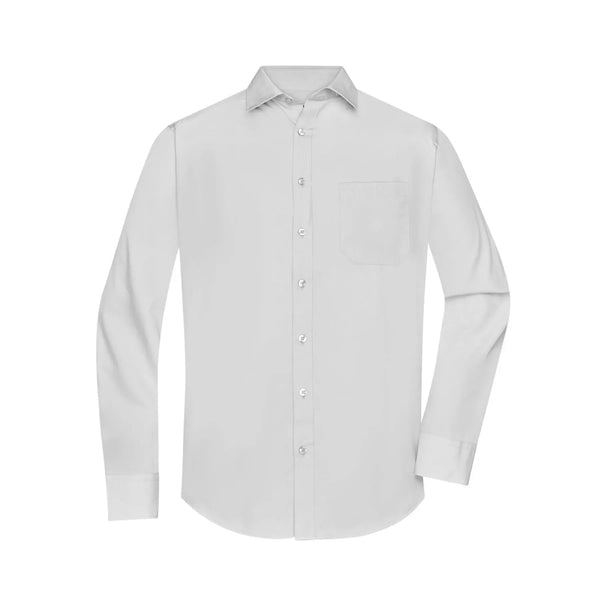 Camicia Mens  Longsleeve Poplin light-grey / S - personalizzabile con logo