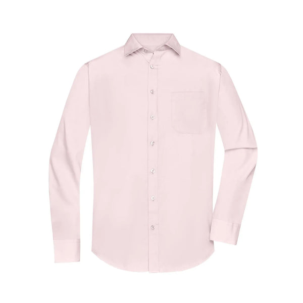 Camicia Mens  Longsleeve Poplin rosa / S - personalizzabile con logo