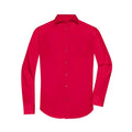 Camicia Mens  Longsleeve Poplin rosso / S - personalizzabile con logo