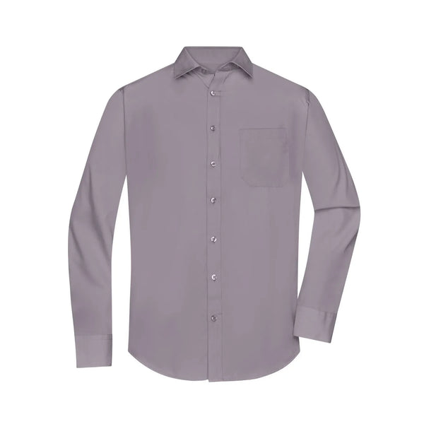 Camicia Mens  Longsleeve Poplin steel / S - personalizzabile con logo