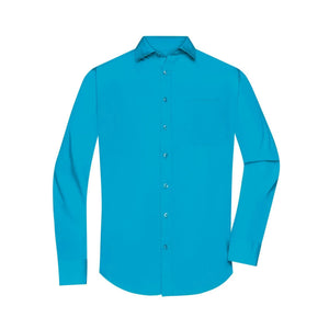 Camicia Mens  Longsleeve Poplin turquoise / S - personalizzabile con logo
