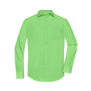 Camicia Mens  Longsleeve Poplin verde / S - personalizzabile con logo