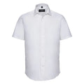 Camicia Mens Maniche Corte Easy Care Fitted bianco / S - personalizzabile con logo