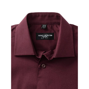 Camicia Mens Maniche Corte Easy Care Fitted - personalizzabile con logo